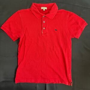 Burberry London Women’s Polo Shirt Small • Red Slim Fit Cotton Top